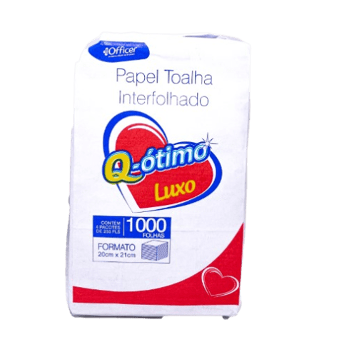 Toalha De Papel Luxo 20x20cm Q-otimo 1000 Folhas - 1 Unidade